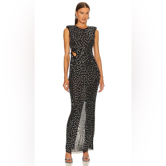 Self-Portrait Black Embellished Dress